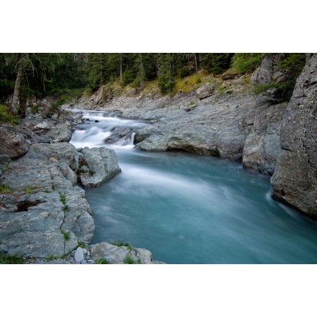 36x24in Poster Torrent River Forest Water Waterfalls Flow Nature