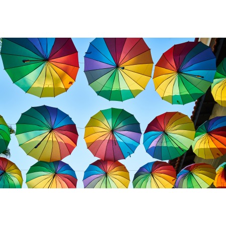35x24in Poster Umbrella Sky Colorful Colors