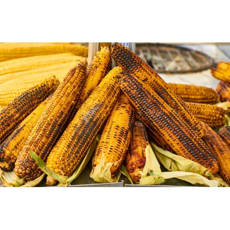 38x24in Poster Sweetcorn Coal Baked Grill Yellow Roasted Tissue