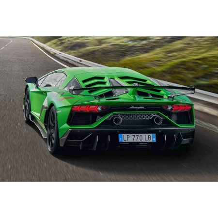 36"x24" Poster Lamborghini Aventador Green Rear