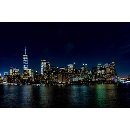 36x24in Poster New York Skyline Night Skyscraper Building City