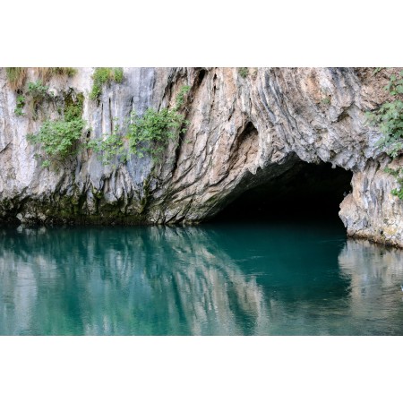 36x24in Poster Bosnia Mountain Cave Lake Water Turquoise
