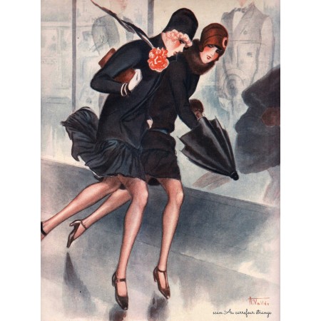 17x24in Poster Au Carrfour elrange. Illustration by Armand Vallee For La Vie Parisienne 1921