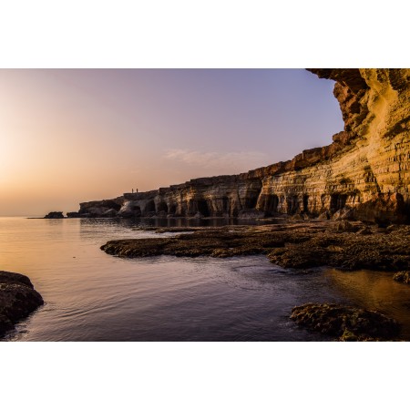36x24in Poster Cyprus Coast Cliff Cavo Greko National Park Sunset