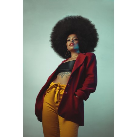 24x36in Poster Black Charming Woman Model Portrait Pose Style Fashion Posing