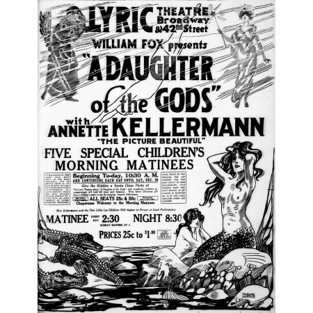 18"x24" Poster A Daughter of the Gods Newspaper ad 1916 reproduction 