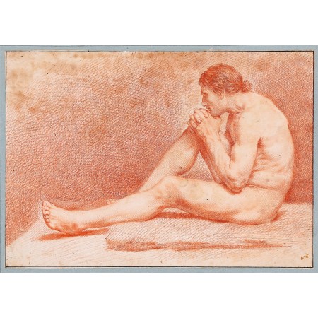 24x33 in Fine Art Print Poster Academy study of nude male The Nivaagaard Collection