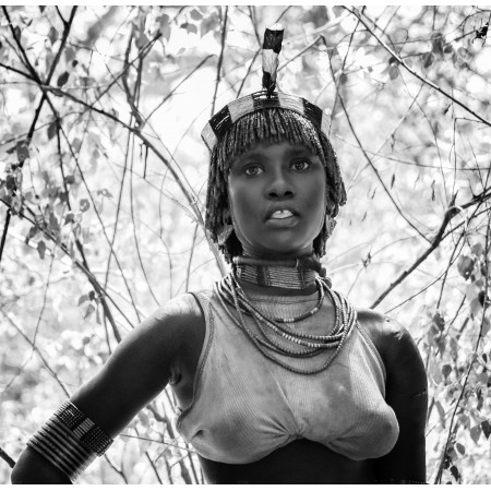 24"x24" Fine Art Photo Print Poster Girl Hamer Tribe, Ethiopia