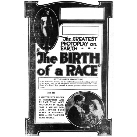 15"x24" Art Print Vintage Poster The birth of a race newspaper ad 1922 reproduction