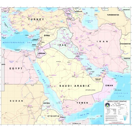 26x24in Poster Middle East Countries