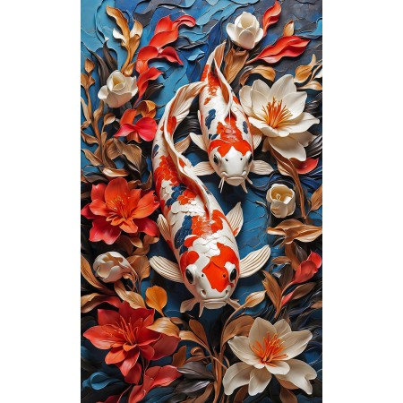 24x40in Poster Harmony in Motion The Elegance of Koi, Lili