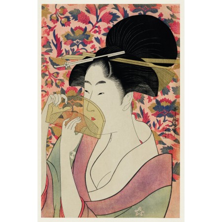 24x36in Poster Kitagawa Utamaro woman portrait holding a comb