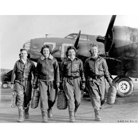 30x24in Poster Group of Women Airforce Service Pilots and B-17 Flying Fortress