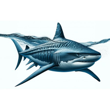 24x15in Poster The Majestic Tiger Shark