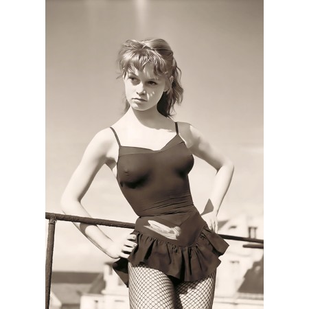 17x24in Poster Stunning Black and White Photos of 18 Year Old Brigitte Bardot Dancing on a Roof in Paris 1952