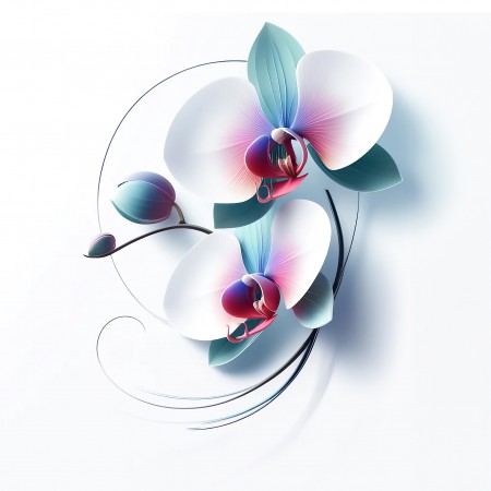 24x24in Poster Elegant Orchid Beauty and Simplicity