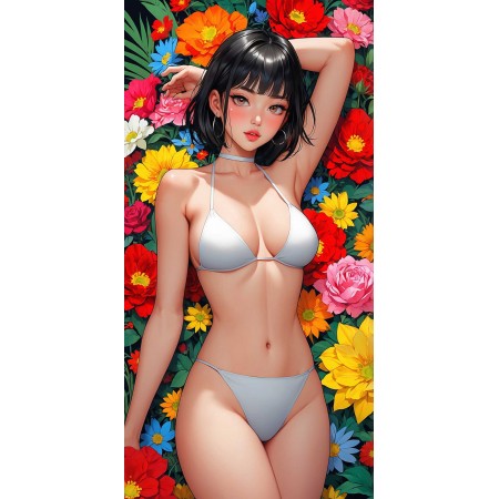 36"x18" Poster Exuding a sense of grace and beauty Anime Asian Character in a revealing G-String bikini