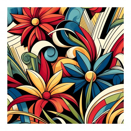 20x20in Poster An Abstract Floral aesthetic pattern Contemporary theme