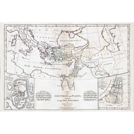 36"x24" Poster Map of Countries and Places, mentioned in the New Testament