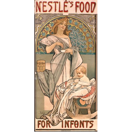 11x24in Poster Alfons Mucha Alimentos Nestle para lactantes