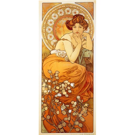 10x24in Poster Art Nouveau illustration Topaz by Alfons Mucha