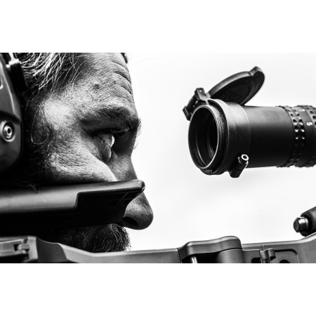 36x24in Poster An Italian Special forces sniper looks at a target during long-range shooting with a Victrix Pugio sniper rifle at the International Specialty Training Center