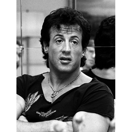 24x32in Poster Sylvester Stallone in Sweden to promote Rambo III