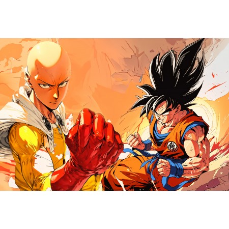 36x24in Poster Ultimate Showdown Epic Battle Saitama One Punch Man boys game room decor gaming