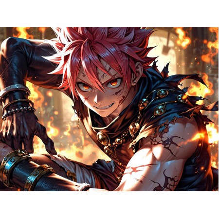 32x24in Poster Natsu Dragneel Fairy Tail boys game room decor gaming