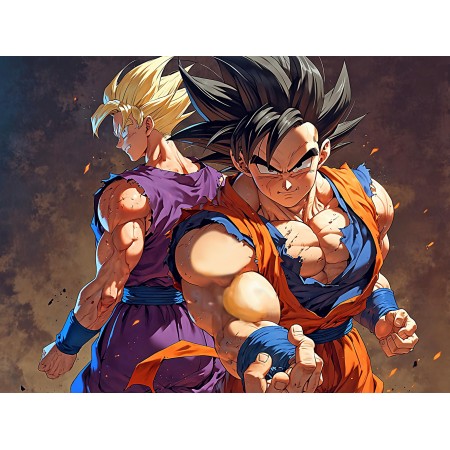 24x17in Poster Manga Anime Battles Enemies Fighting spirit Super Saiyan Ball