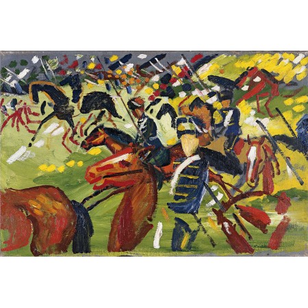 24x16in Poster August Macke - Hussars on a Sortie (1913)