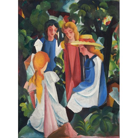 24x32in Poster August Macke - Four Girls