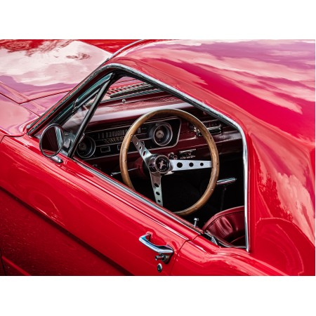32"x24" Poster Ford Mustang red cockpit Oldtimer Ebern 2019
