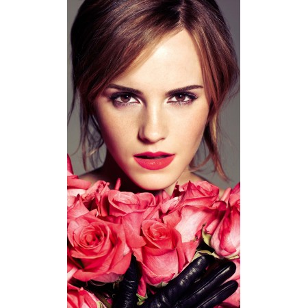 20x36in Poster Emma Watson With Red Roses