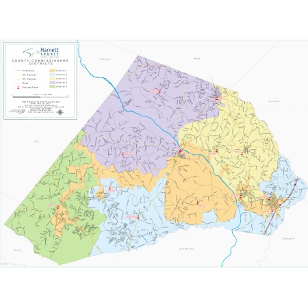 24x33in Poster North Carolina County Commissioners Districts