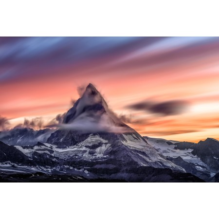 36x24in Poster The Matterhorn at Sunset Switzerland