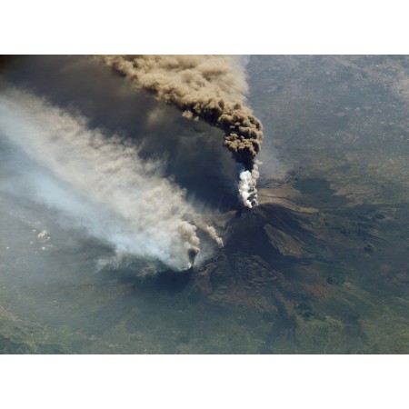 32x24in Poster Mt. Etna’s spectacular eruption seen from the International Space Station