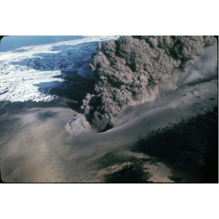 35x24in Poster Aerial view of a phreatomagmatic eruption of the East Maar of Ukinrek Maars