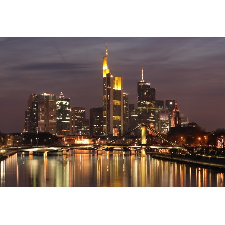 36x24in Poster Downtown Frankfurt am Main Germany from Deutschherrn Bridge
