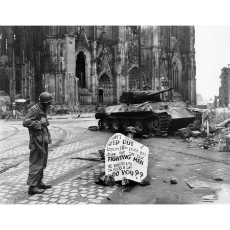 24x18in Poster Allied troops captured the western part of Cologne on 6th-7th March 1945