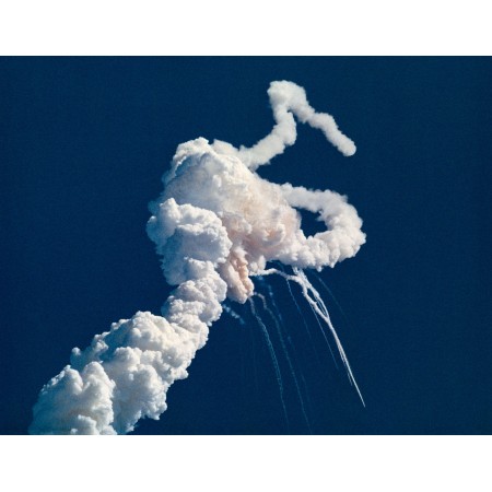 24x18in Poster Space Shuttle Challenger explodes shortly after take-off January 28,1986