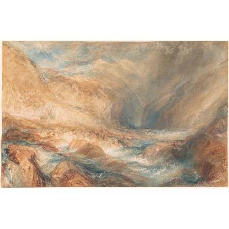 24x15in Poster J. M. W. Turner The Pass of St. Gotthard near Faido 1843, Watercolor