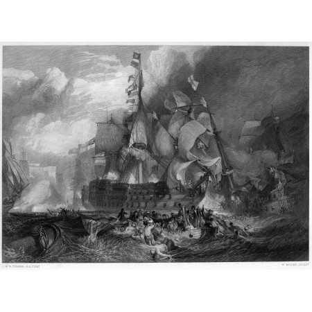 32x24in Poster J M W Turner - The Battle of Trafalgar