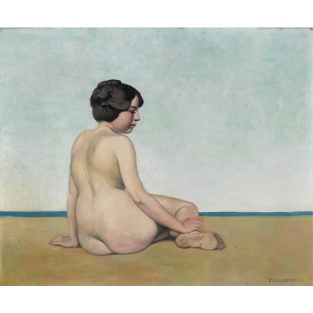 24x19in Poster Félix Vallotton, 1911 - Petite baigneuse assise sur le sable