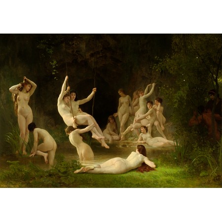 24x16in Poster The-Nymphaeum 1878 William-Adolphe Bouguereau