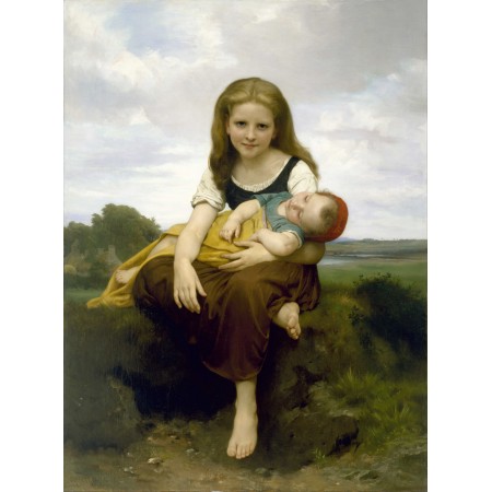 24x32in Poster William Bouguereau - The Elder Sister - Google Art Project