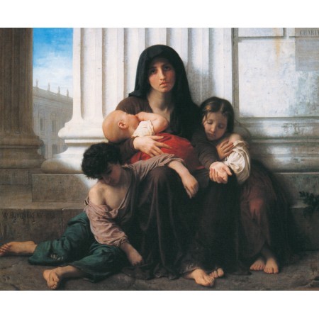 29x24in Poster William-Adolphe Bouguereau - Indigent Family (Charity) 1865