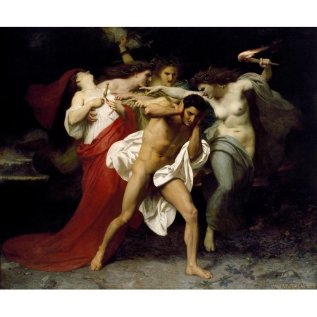 24"x30" Poster Orestes Pursued by the Furies by William-Adolphe Bouguereau 1862