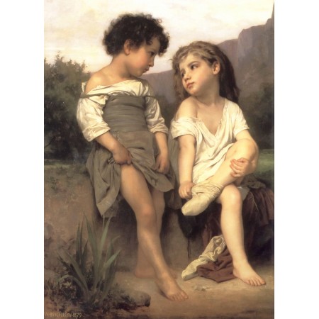 24x33in Poster William-Adolphe Bouguereau - At the Edge of the Brook 1879