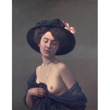 24x30in Poster Felix Vallotton Woman with a Black Hat